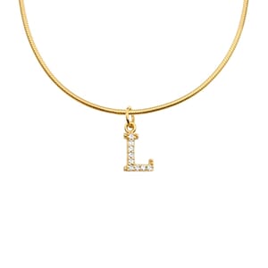 SPARKLE LETTER HALSKJEDE L