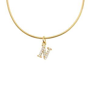 SPARKLE LETTER HALSKJEDE N